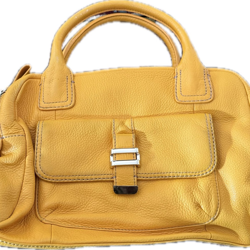 Liz Claiborne Yellow Vintage Leather Purse/Satchel